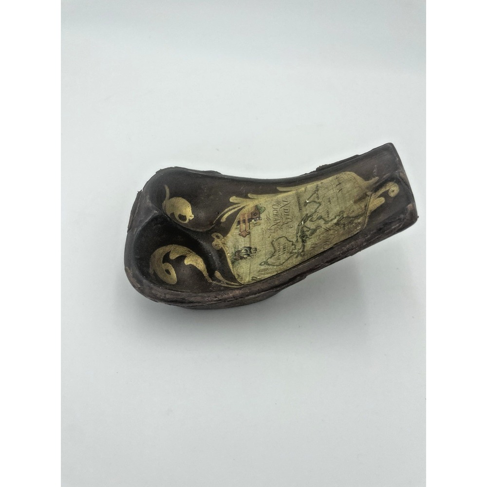 Antique Italian‎ Ceramic Double Pipe Holder Old World Map Handpainted SMR Italy - Picture 4 of 10
